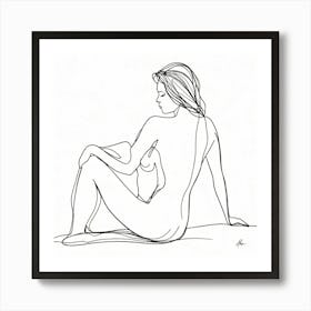 Nude Drawing Line Art Art Print