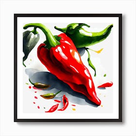 Hot Peppers Art Print