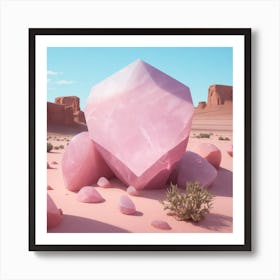 Pink Quartz In The Desert Art Print