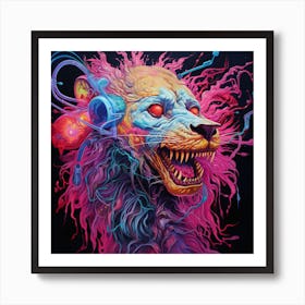 Psychedelic Lion Art Print