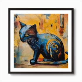 Blue Cat Art Print