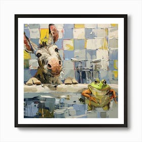 Donkey And Frog 2 Art Print