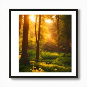 Sunrise In The Forest 4 Art Print