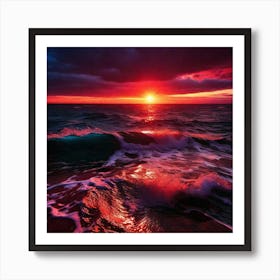 Sunset Over The Ocean 59 Art Print