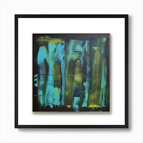 Abstract Painting blue green Art Print