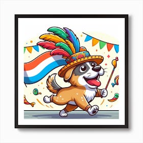 Dog In A Hat Art Print