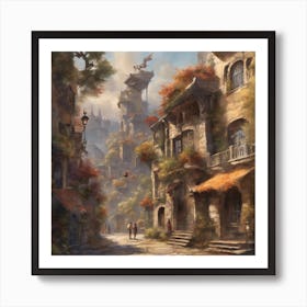 Street In The City Art Print