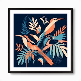 Birds In The Jungle Art Print