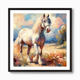 Horse In The Field Art Print