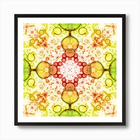 Green And Yellow Abstract Watercolor Pattern 3 Art Print