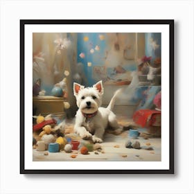 Dog In A Room Art Print