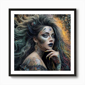 A Disney Inspired Creation A Woman With Wild Tousl Art Print