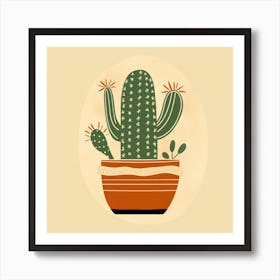 Rizwanakhan Simple Abstract Cactus Non Uniform Shapes Petrol 47 Art Print