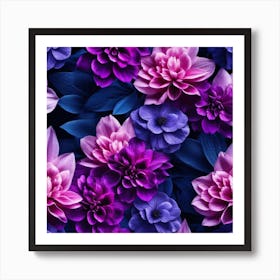 Purple Flowers Wallpaper 5 Art Print