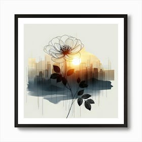 Sunset Flower Art Print