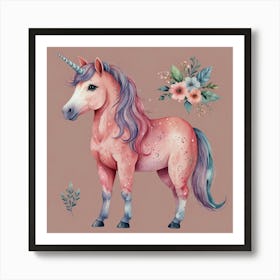 Unicorn Watercolor Painting Art Print