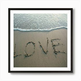 Love Written In The Sand Art Print