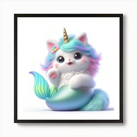 Mermaid Caticorn 8 Art Print