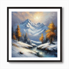 Winter Landscape Painting 2 Art Print