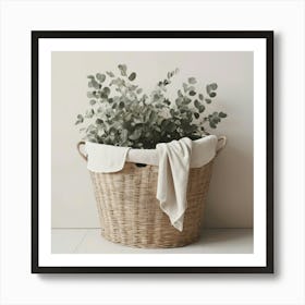 Wicker Basket Art Print