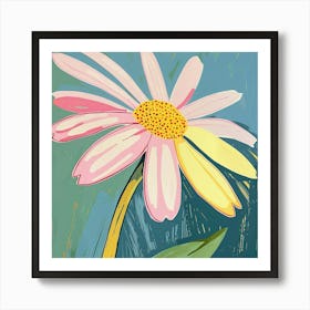 Daisy 1 Square Flower Illustration Art Print