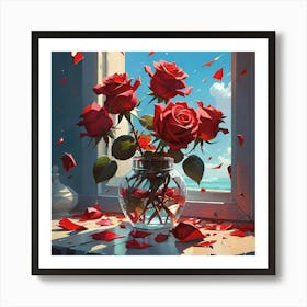 Roses In A Vase 1 Art Print