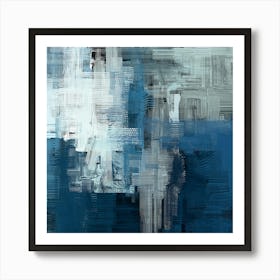 Abstract Painting, Blue And White Art Print