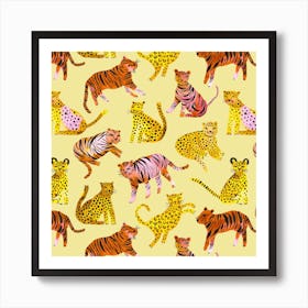 Tigers And Leopards Savannah Art Print