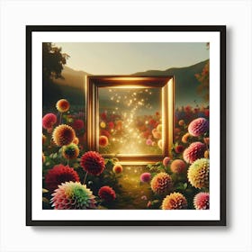 Frame Of Flowers Art Print