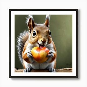 Squirrel Eating Apple 1 Art Print