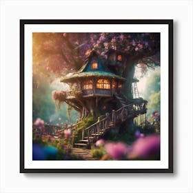 Round House in the Trees Art Print