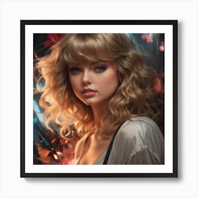 a portrait of a beautiful taylor swift, art by lois van baarle and loish and ross tran and rossdraws and sam yang and samdoesarts and artgerm and saruei, digital art, highly detailed, intricate, sharp focus, Trending on Artstation HQ, deviantart, unreal engine 5, 4K UHD image Art Print