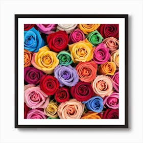 Colorful Roses Background 18 Art Print