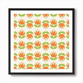 Mindfulnice Orange Flowers Art Print