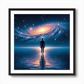 Man Standing In The Water Art Print