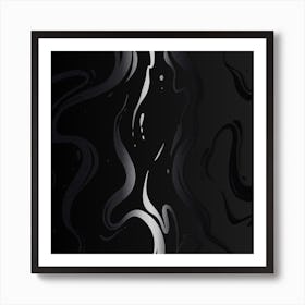 Black And White Abstract Painting Art Print