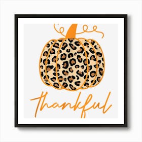 Thankful Leopard Pumpkin Thanksgiving Family Matching Art Print