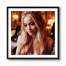 Beautiful Girl With Pink Hair Art Print