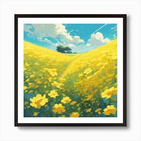 Yellow Flower Field 1 Art Print