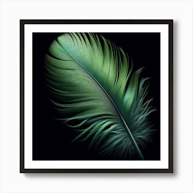 Green Feather Art Print