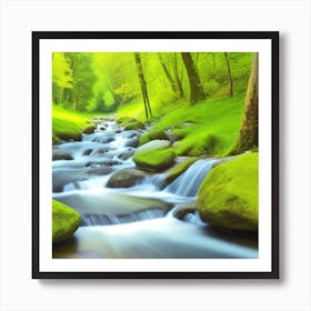 Stream In The Forest 9 Art Print