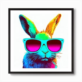 Groovy Rabbit In Sunglasses Art Print