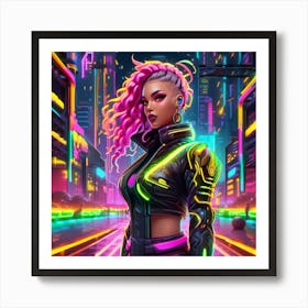 Neon Girl 31 Art Print