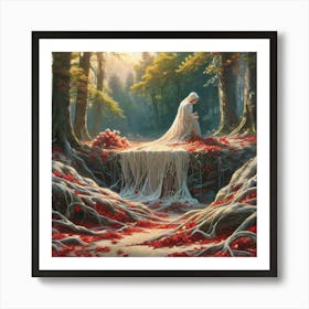 Woman In The Woods 43 Art Print