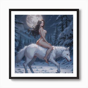 Nude Wolf Poster