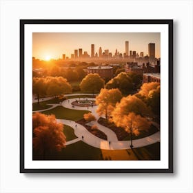 Sunset At The University Of Chicago Art Print