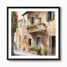 Tuscany Watercolor Painting Art Print