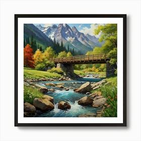 Bridge Over The Stream 3 Art Print