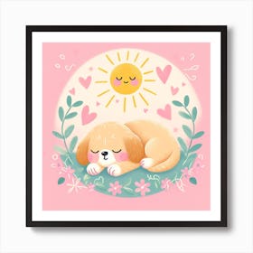 Puppy Sleeping In The Sun 1 Art Print