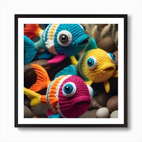 Crocheted Fish Art Print